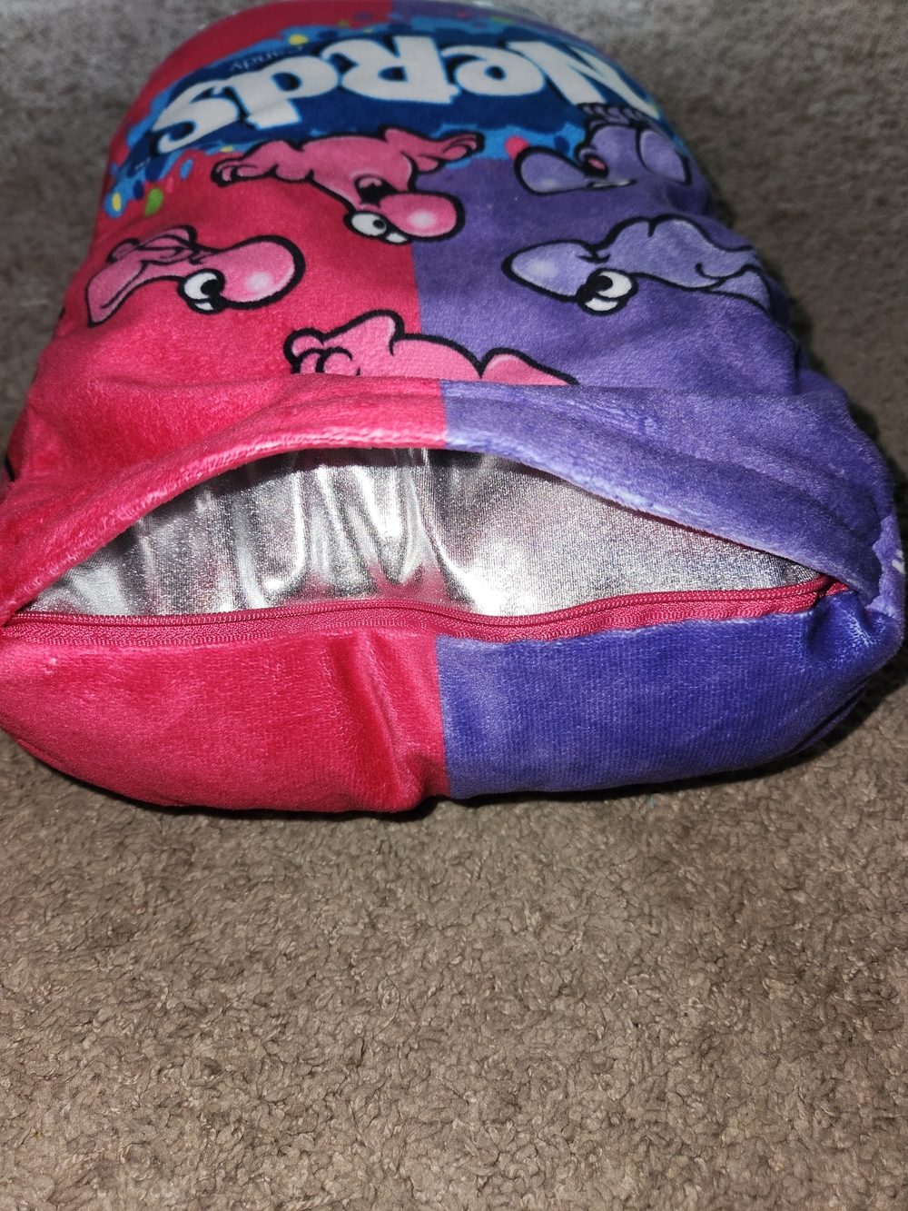 Nerds Candy Pink And Purple Plush Pillow With Purple Nerd - Picture 4 of 4